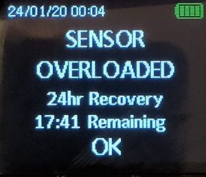 AlcoSense Pro overloaded